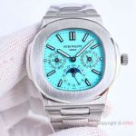 PP Factory Patek Philippe Nautilus Complications Baby Blue Dial Super Clone Cal.240 Watches